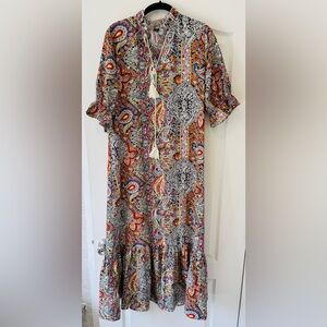 SHEIN Multicolor Paisley Long Sleeve Dress